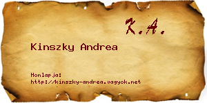 Kinszky Andrea névjegykártya